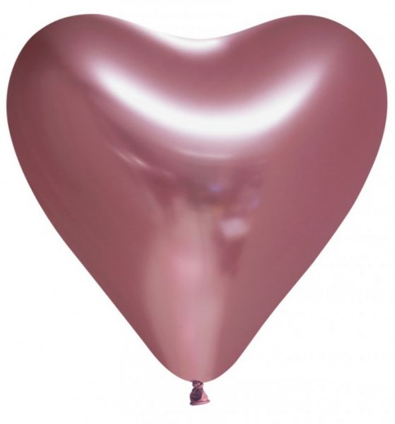 Balloon Heart pink chrome