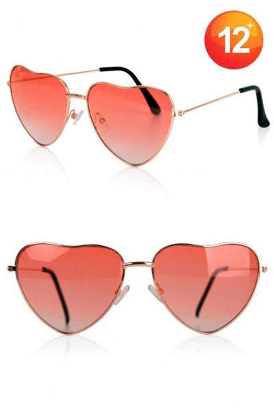 Heart Shaped Sunglasses red