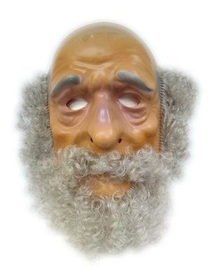 Grandpa Mask plastic with gray beard