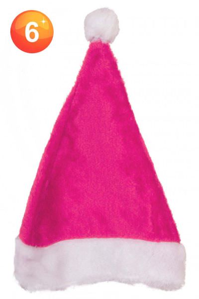 Pink Santa Hat with Pompom and Plush brim