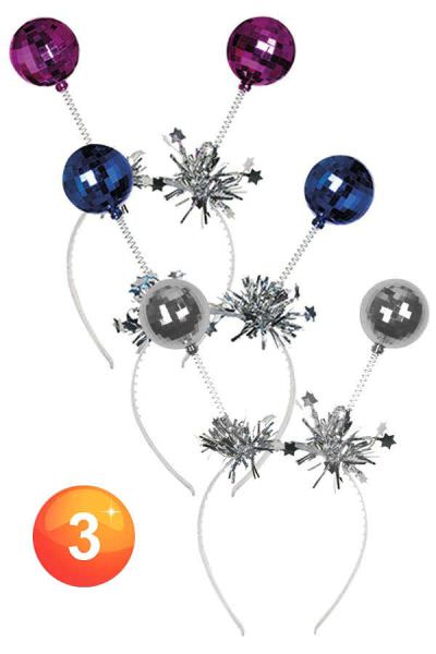 Hair braces with disco balls in different colours