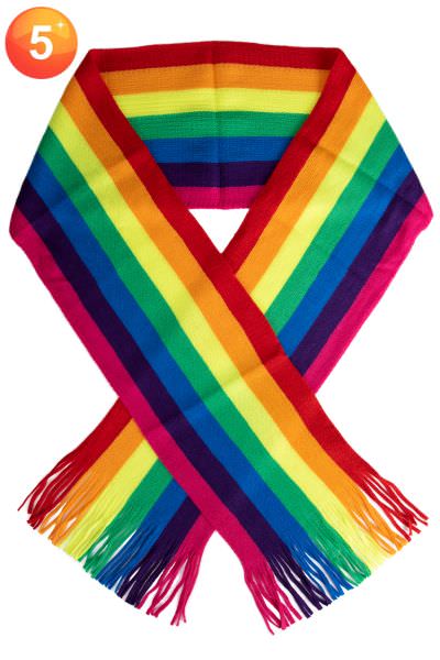 Rainbow knitted scarf