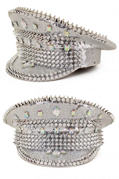 Shiny Bling spikes silver cap