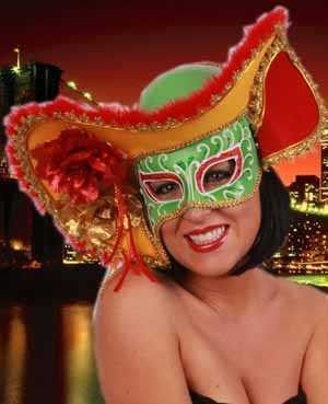 Venetian hat with eye mask lady carnival