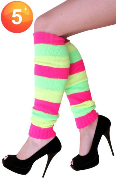 Leg warmers fluo neon striped