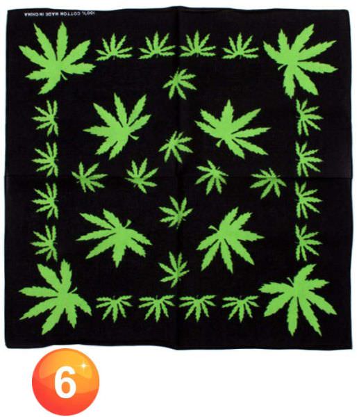 Bandana handkerchief with Weed leaf