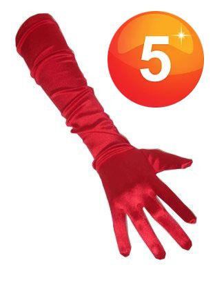 Gloves satin red