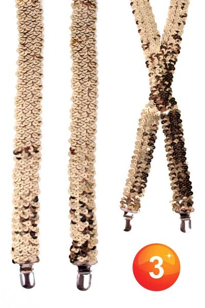 Suspender sequins gold