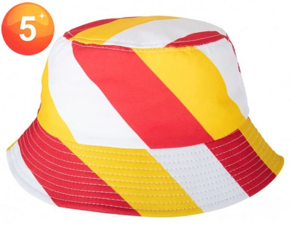 Bright Red White and Yellow Bucket Hat