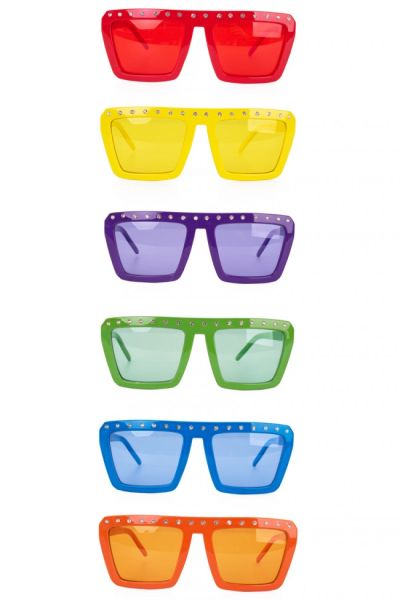 Party glasses hippie glasses straight model bright colors