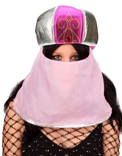 Arabian Suleika hat pink with veil