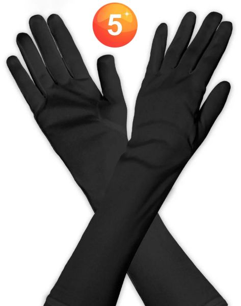 Long black nylon gloves