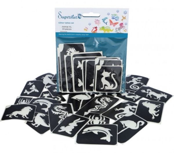 Superstar Animal XL Glitter Tattoo Stencils