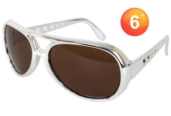 Elvis Rocker dark glasses silver