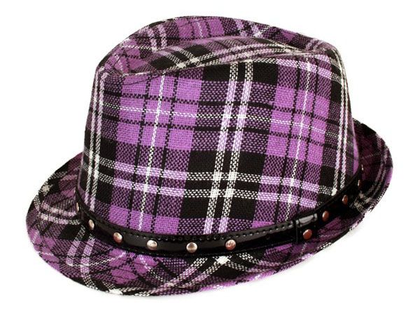 Gangster hat Scottish pane purple