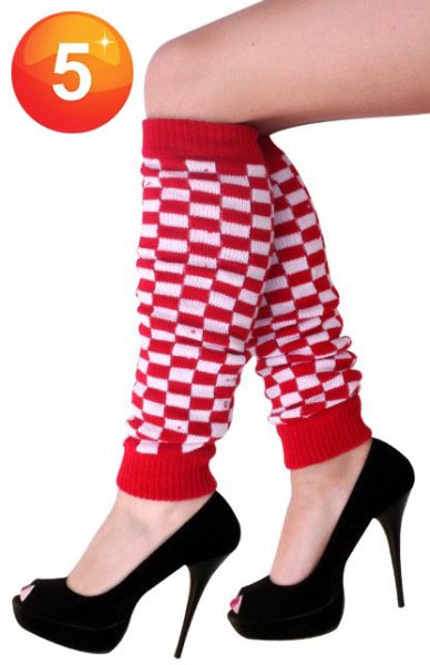 Leg warmers red white checkered