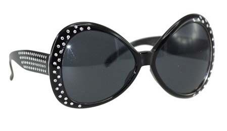 Disco Glasses maxi black with Strass