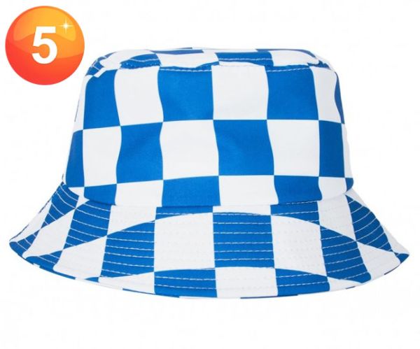 Fisherman's hat blue and white checkered