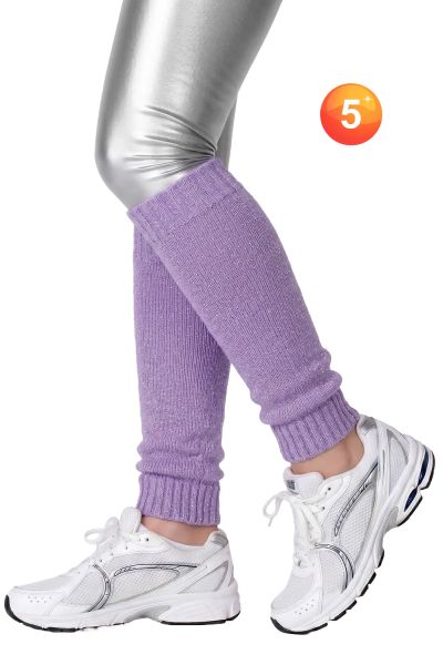 Glittery shimmering lilac lurex leg warmers