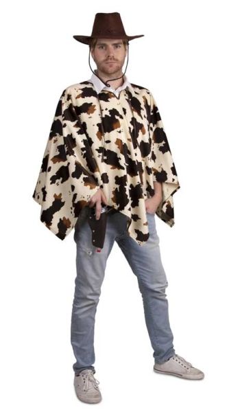 Cowboy poncho with cow patches