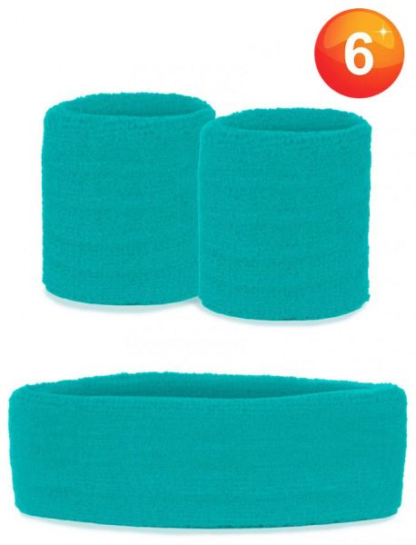 Sets of wristbands and headband blue