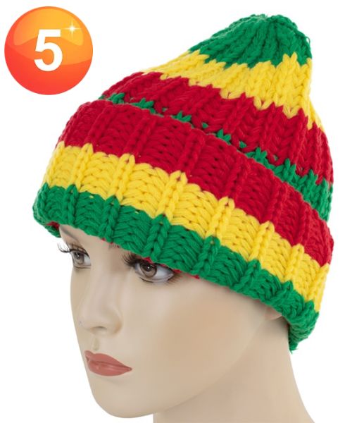 Knitted reggae winter hat