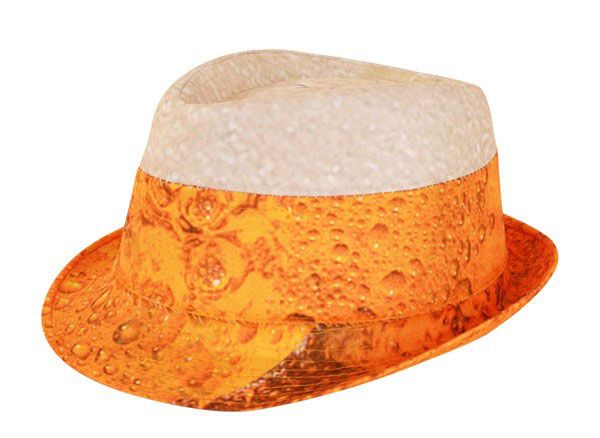 Hat of beer with foam head