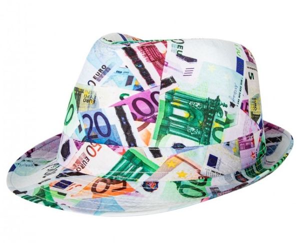 Euro hat Fedora with euro note pattern Money