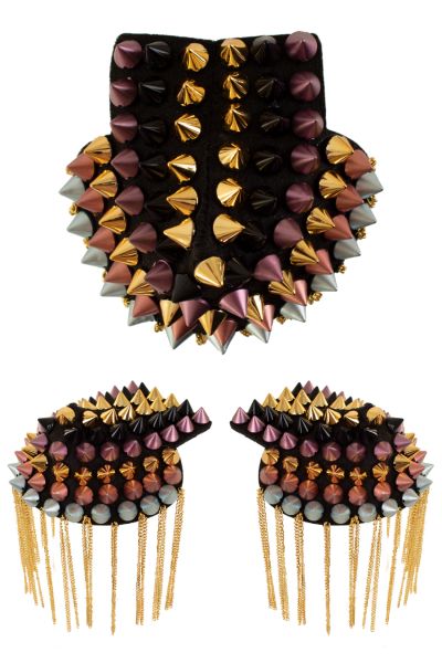 Epaulettes with spikes multicolour