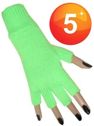 Fingerless gloves fluor green
