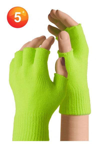 Fingerless gloves fluor yellow Kids