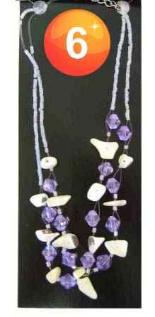 Indian chain with purple and white stones