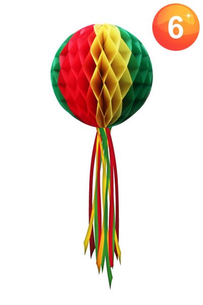 Decoration sphere red yellow green 20 cm