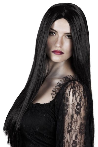 Wig long black witch wig