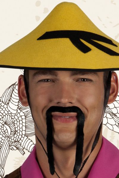 Chinese hanging mustache black