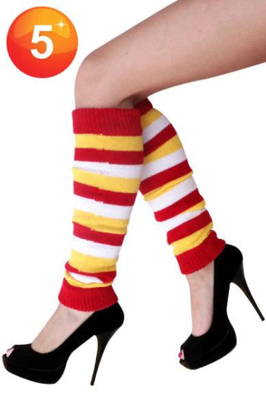 Leg warmers red white yellow